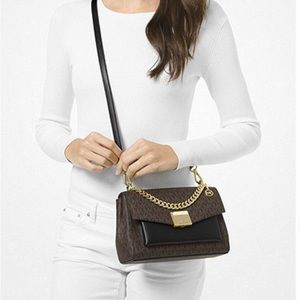 MICHAEL KORS Brown Lita Medium Crossbody Bag